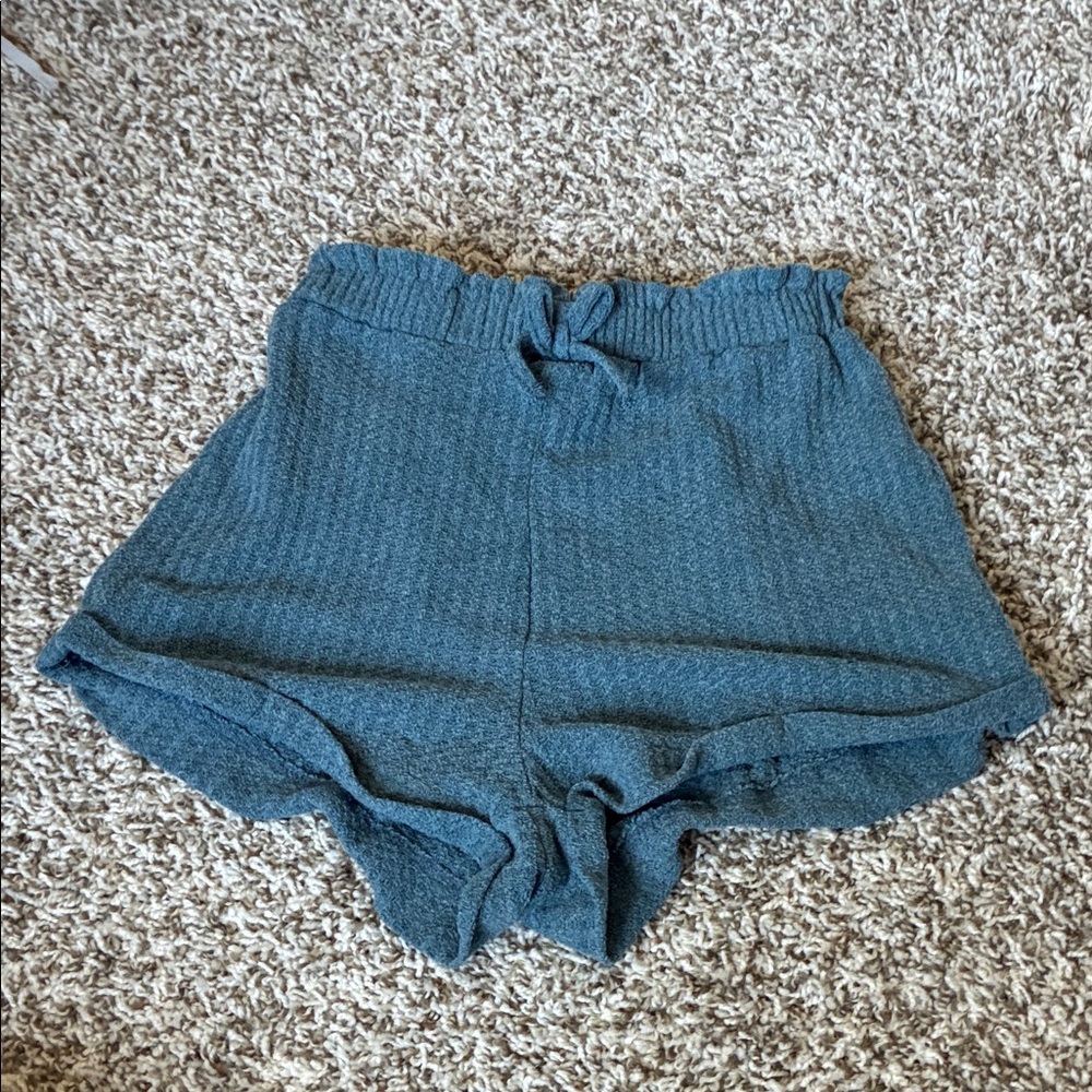 SHEIN High Waist Teal Knit Shorts